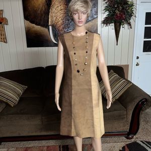 Adele Martin • Vintage • Suede  Leather • Size 14 • Brown • Dress